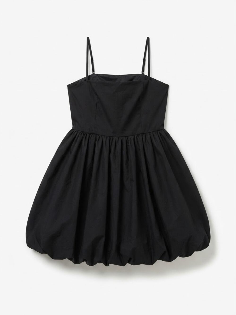 Blue Blush Women Black Mini Dress L Bubble Hem Spaghetti Strap Party Cute Club